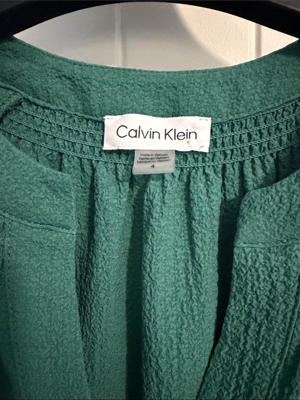 Calvin Klein Woman’s Teal Green Tiered Short-Sleeve Dress with pockets 4 - Picture 2 of 6